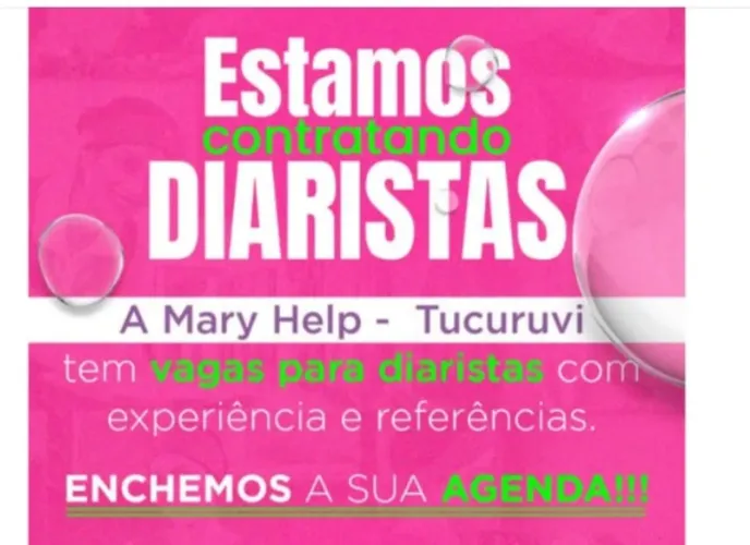 Vagas de diaristas - zona norte SP
