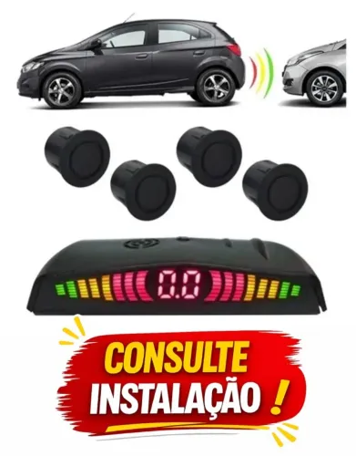 Sensor De Estacionamento Ré Sonoro C/ Display 4 Pontos Uppertech Ultron