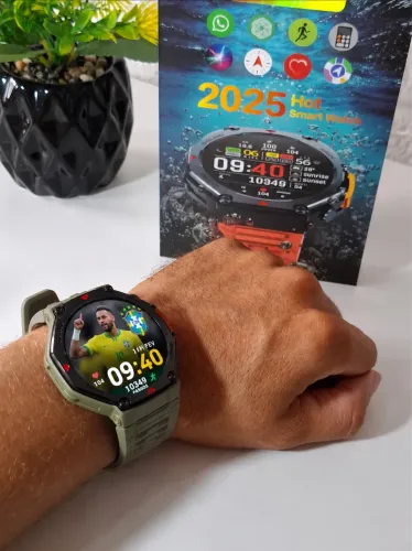SmartWatchs Rex 4 | Relógio inteligente militar verde a prova de água