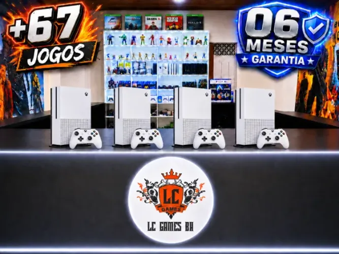 XBOX ONE S 1TB + 66 JOGOS + GARANTIA O6 MESES + BRINDES ( LOJA FISICA )