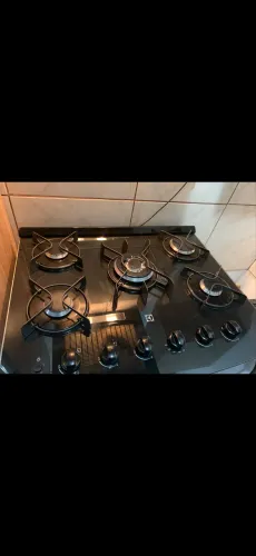 Fogão 5 bocas Electrolux Preto Efficient Mesa de Vidro,