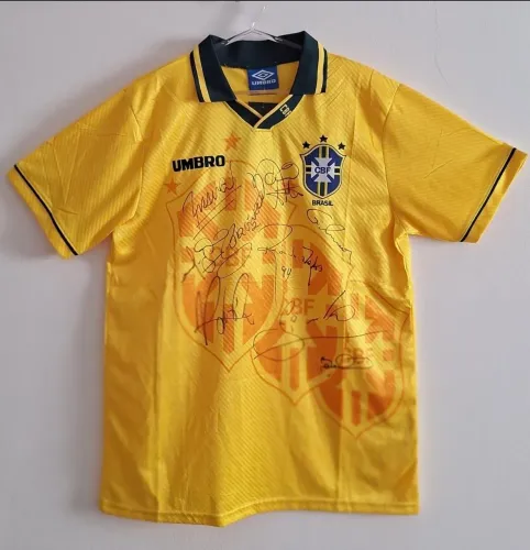 Camisa Seleção Brasileira 1994 Umbro Autografada Tetra retrô
