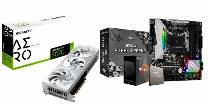 Kit PC Gamer Ryzen 7, b450m e RTX 5070 AERO