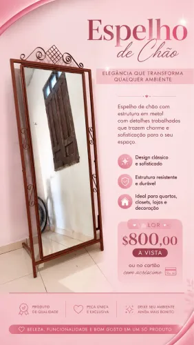 Espelho com moldura Rose gold 