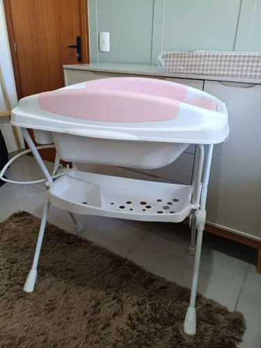 BANHEIRA GALZERANO PREMIUM ROSA COM TROCADOR