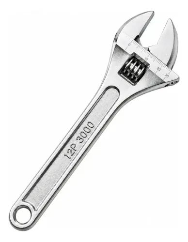 Chave Inglesa Ajustável 12 Polegadas 30cm Aço Forjado Prateado