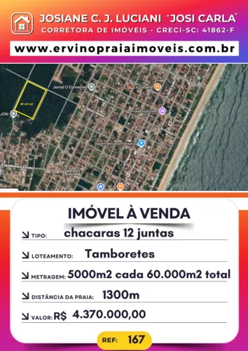 Chácara para Venda em São Francisco do Sul, praia do Ervino