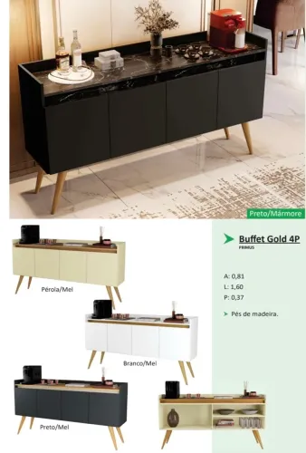 Buffet Gold 4 portas - Promoção 