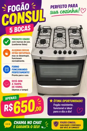 Fogão consul 5 bocas
