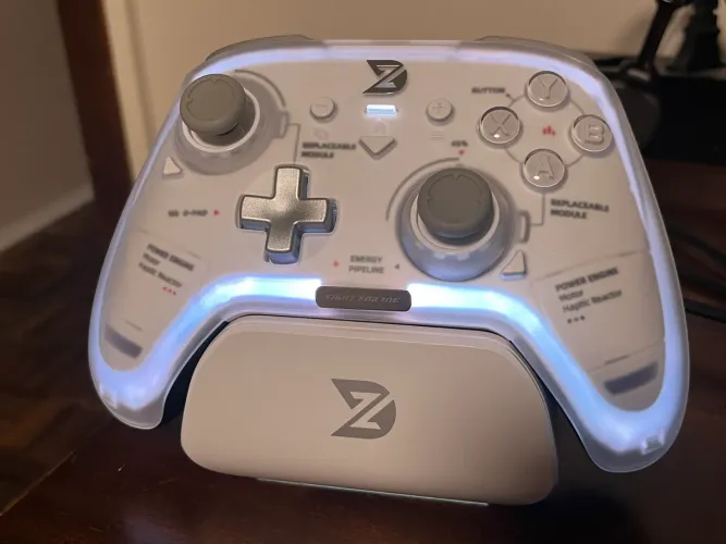 Controle ZD Ultimate Legend branco + Dock switch pc ios android apple tv 8000hz