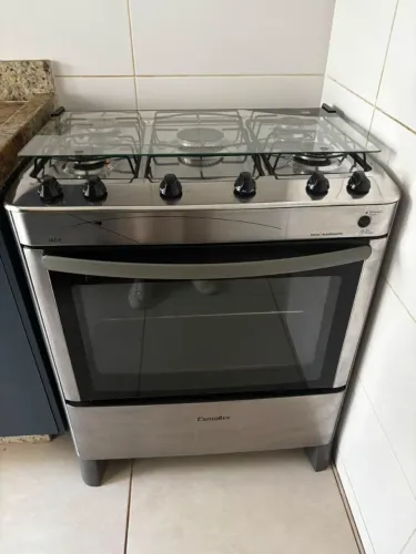 Fogão 5 Bocas Esmaltec Jade Inox - Automático (Conservado)