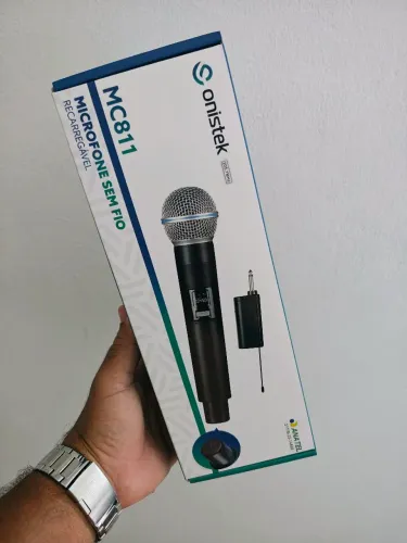 Microfone sem fio profissional UHF recarregável Onistek 