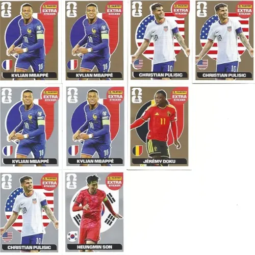 Lote 47 Figurinhas Extra Stickers Copa do Mundo 2026 - Ouro Prata Bronze Roxa - Panini