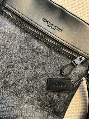 Bolsa Coach Masculina Crossbody Original Preta Signature