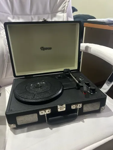 Vitrola Chrome Black com Usb e Bluetooth, Raveo