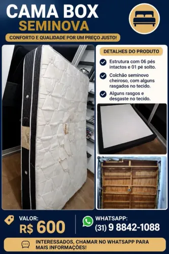 Vende-se uma cama box seminova
