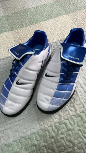Chuteira Nike Total 90 Futsal - Branca/Azul
