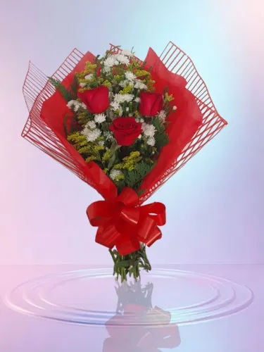 Buquê com rosas vermelhas