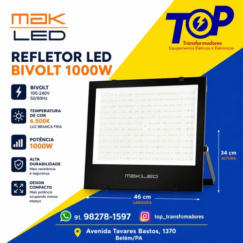 Refletor led 1.000w Bivolt