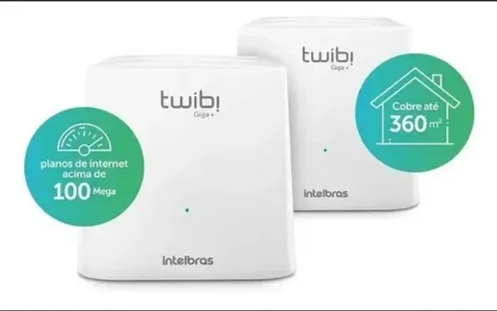 Kit Roteador Mesh Intelbras Twibi Giga +, Dual Band AC 1200 (2 unidades)