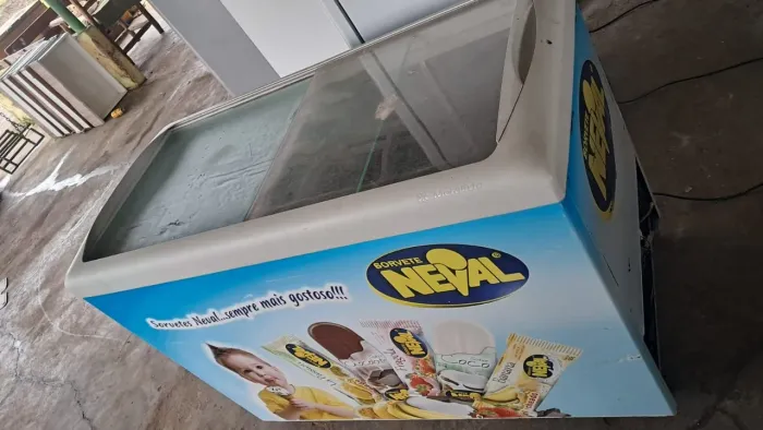 Freezer metalfrio tampa de vidro sorveteiro 