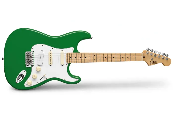 Guitarra Lyon by Washburn Stratocaster Anos 90 Korea + Fender Lace Sensor - Verde Rara 