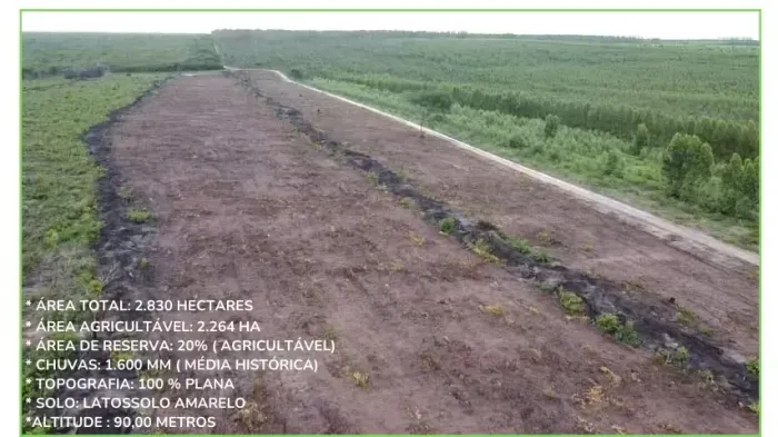 Fazenda á venda em polo agrícola no Maranhão com 2.830 hectares para lavoura, 100% regula