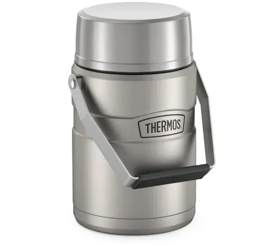 THERMOS Stainless King Pote de alimentos isolado a vácuo com 2 recipientes, 1,3 L, aço