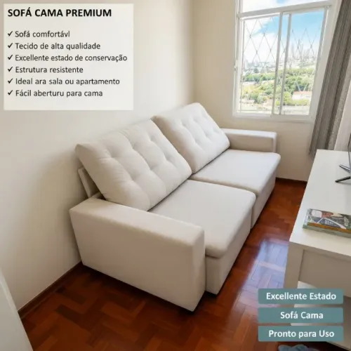 Sofá Cama Premium 3 Lugares - Excelente Estado