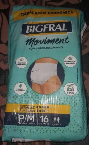 Vendo pacote lacrado de roupa íntima descartável bigfral 16 unidades tamanho P
