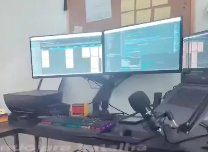 2 Monitores com Braços Articulados