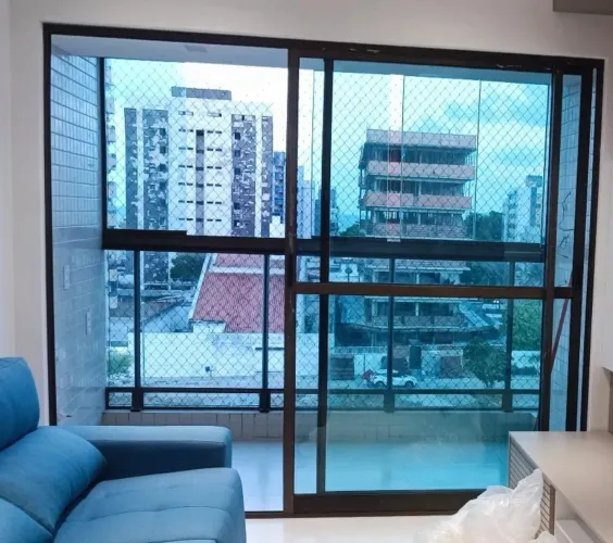 Porta de vidro para varanda 2,48 x 2,24 com esquadria bronze