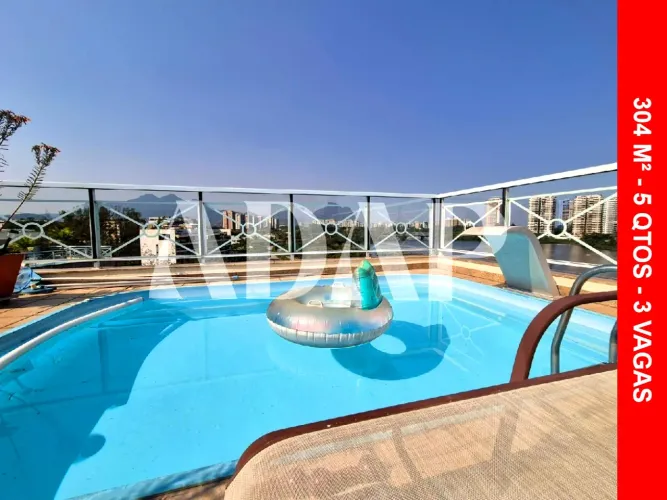 Cobertura Duplex na Barra da Tijuca - 5 Quartos, 2 Suítes, 3 Salas, 6 Banheiros, 3 Vagas d