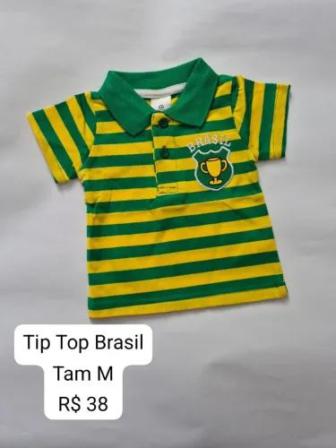Camiseta Brasil Manga Curta <br>Tip Top