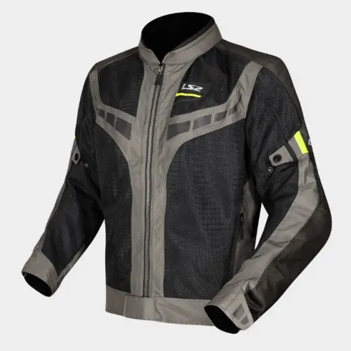 Jaqueta Ls2 Garda Air Man (l) Preta/Verde (USADA UMA UNICA VEZ)