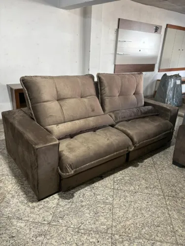 Sofá Coliseu Retrátil Reclinável 2,90m Pillow 30cm Luxo Direto da Fábrica