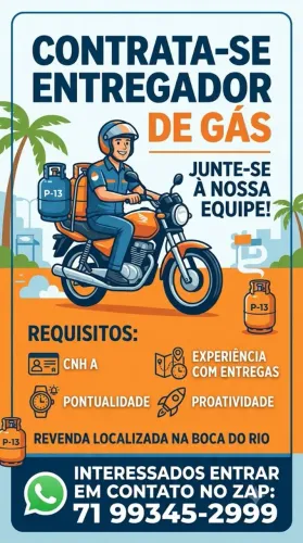 Entregador de gás - motoboy