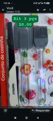 Kit 3 peças  01 acendedor de fogão 2 espátula de silicone 