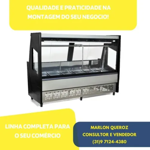 Balcão de Açougue 2M Preto Polar 220V