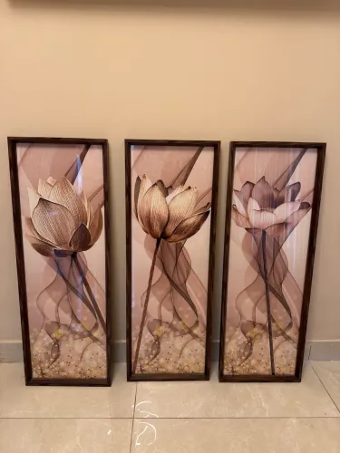 Trio quadro flores 