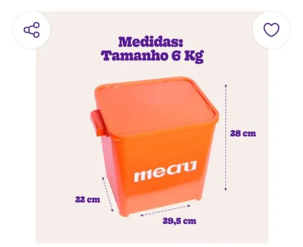 Porta ração novo até 6kg