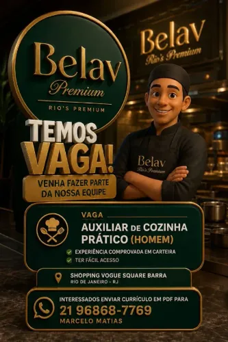 VAGA AUXILIAR DE COZINHA HOMEM