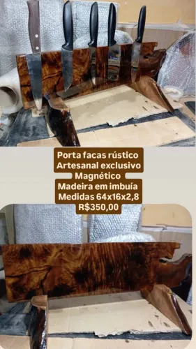 Suporte rústico magnético artesanal