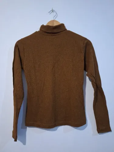 Blusa Canelada Gola Alta Feminina Cacharrel Manga Longa Inverno Tam M