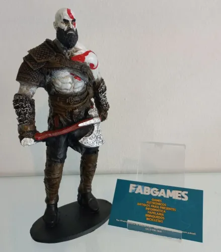 Estátua God of War de resina. Nova. Aqui na LOJA FABGAMES. Loja física