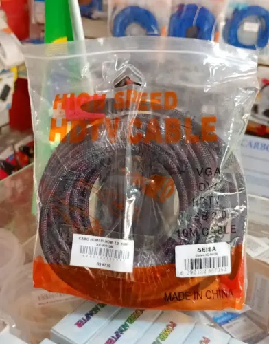 Cabo HDMI 2.0 4K 10 Metros Náilon Reforçado - Novo