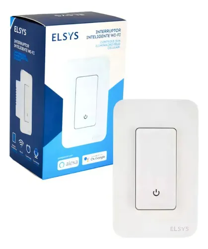 Interruptor wi-fi Inteligente Elsys EPGGEPGG22, 1 Tecla Wi-fi e Controle Via Aplicativo