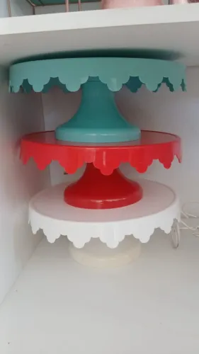 Kit 3 Boleiras com Pedestal para Festas e Decoração