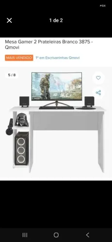 Mesa gamer na caixa