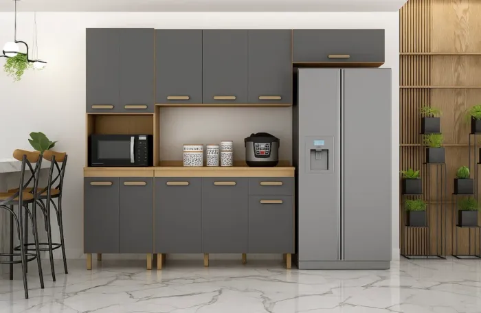 Cozinha Modular Compacta 2,50m com Paneleiro